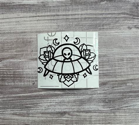 Mystic Alien Spaceship Vinyl Decal Etsy