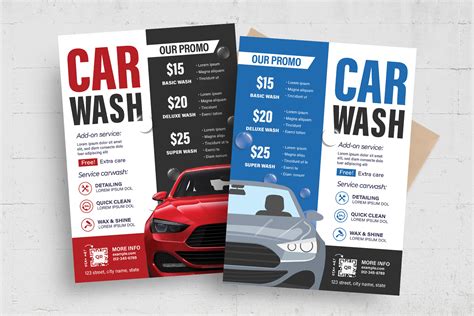 Car Wash Flyer Template PSD AI Vector BrandPacks