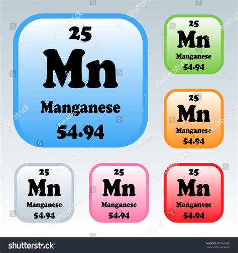 Periodic Table Elements Manganese Stock Vector Royalty Free 367665470