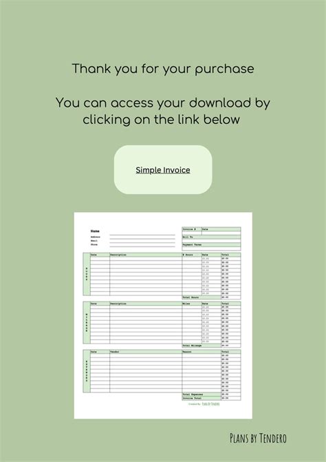 Simple Invoice Google Sheets Template - Etsy