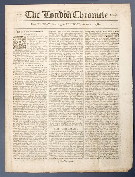 The London Chronicle Historical Newspaper Collection Prinseps