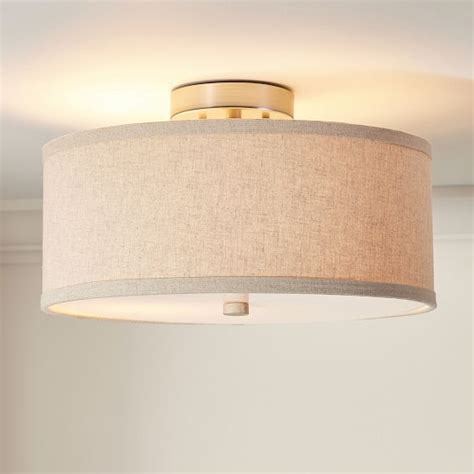 Linen Drum Flush Mount 16 Pottery Barn Teen