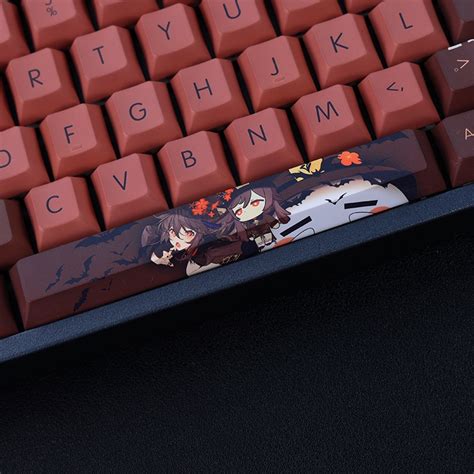 Genshin Impact Hu Tao Keycaps Cherry Profile Anime Pbt Dye Sub B N Ph M