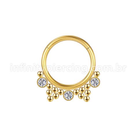 Piercing Argola Segmento Articulado A O Cir Rgico Pedras Strass