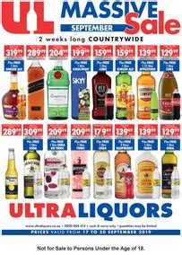 Ultra Liquors Massive Sale 17 Sep 30 Sep 2019 Guzzle Co Za