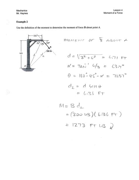 Moment of a Force · Mechanics