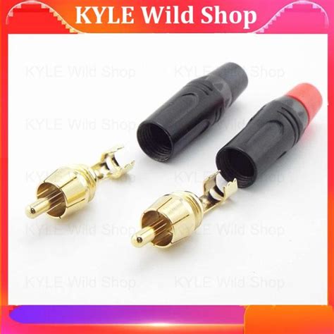 Kyle Wild Shop Gold Plating Adapter Rca Male Plug Power Connector