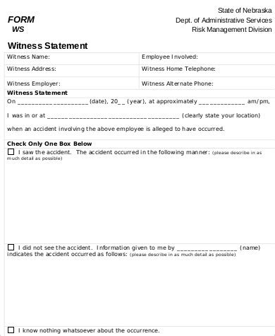 Free Sample Employee Statement Forms In Ms Word Pdf