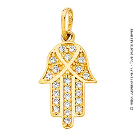 Pendentif Main De Fatma Diamants Or Jaune