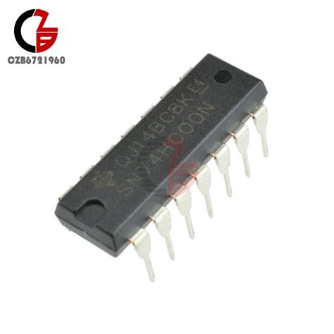 100pcs 74hc00 Sn74hc00n Quad 2 Input Nand Gate Ic 14 Dip Dip 14p Chip