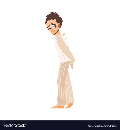 Flat man in psychiatric hospital uniform Vector Image