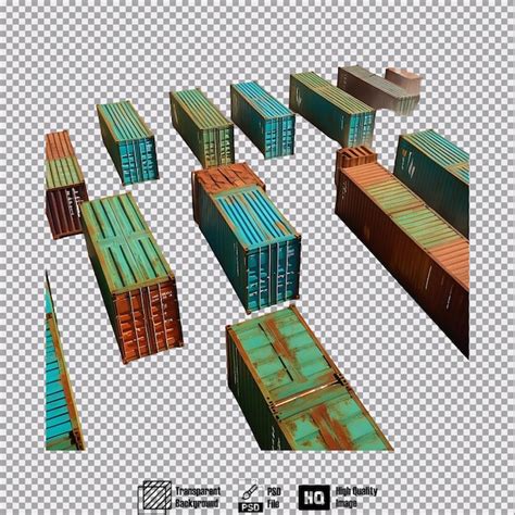 Shipping Containers On Transparent Background Premium Ai Generated Psd