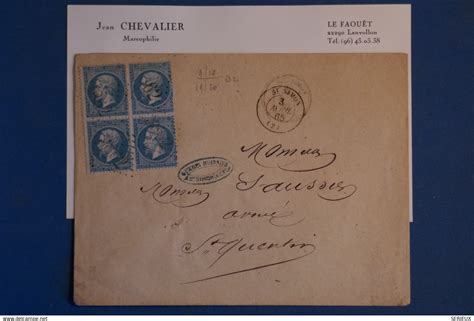 1863 1870 Napoléon III lauré C FRANCE TRES BELLE LETTRE 1865 ST SIMON