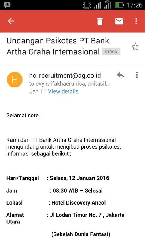 Contoh Undangan Interview Kerja Via Email Anda Terima Surat Panggilan