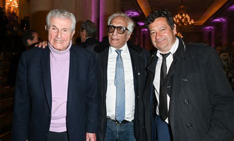 Photo Claude Lelouch Gérard Darmon et Laurent Gerra Gala caritatif