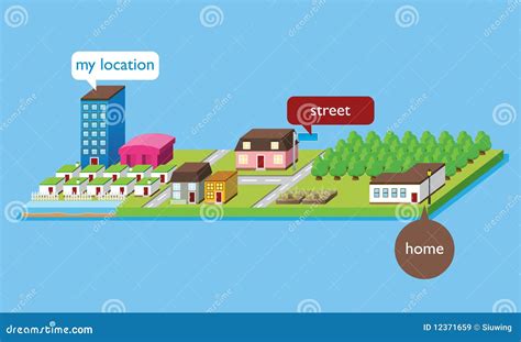 Vector Isometrische Kaart 3d Illustratie Vector Illustratie