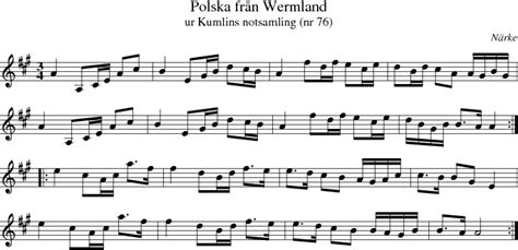 FolkWiki Musik Polska från Wermland ur Kumlins notsamling nr 76