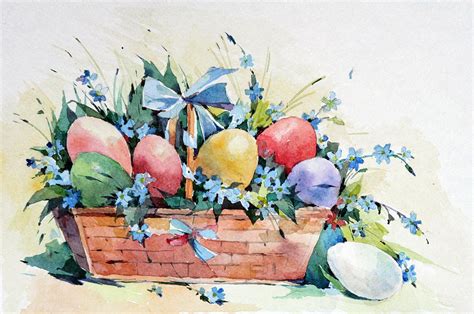 Easter Basket Painting by Natalia Eremeyeva Duarte - Fine Art America