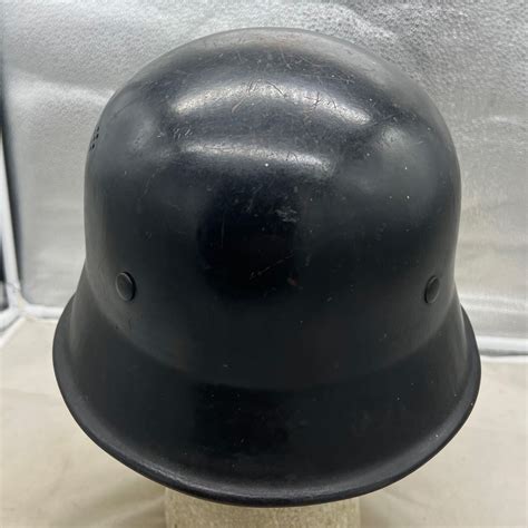 Ww2 German M34 Fire Police Helmet Double Decal Fitzkee Militaria