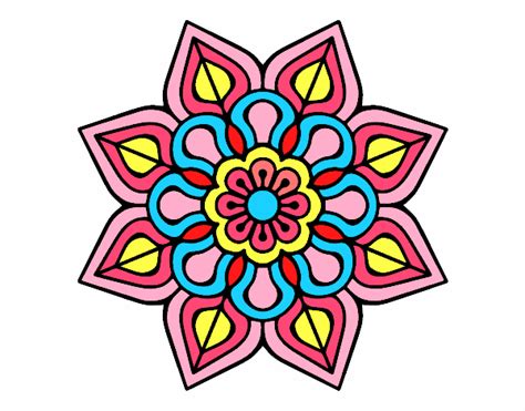 Desenho De Mandala De Flor Simples Pintado E Colorido Por Usu Rio N O