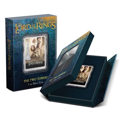 2022 Niue 1 oz Sølv Lord of the Rings Movie Poster Two Towers Proof