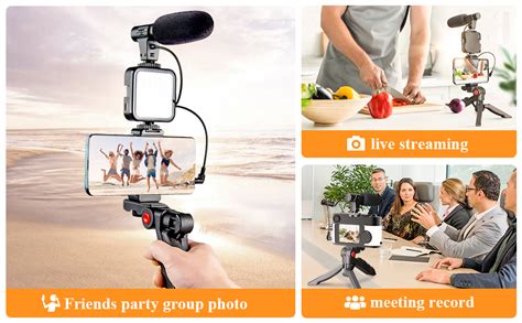 Amesedak Vlogging Kit For Iphone Android With Tripod 36 Led Light Youtube Starter