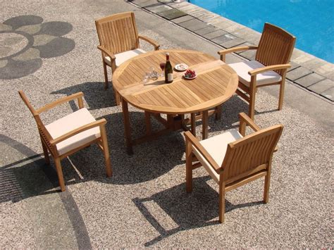 Wholesaleteak 5 Piece Grade A Teak Dining Set With 48 Round Folding