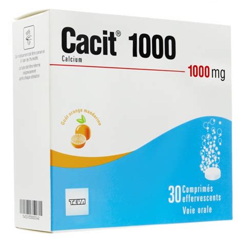 Cacit 1000 Mg Comprimés Effervescents En Boite De 30 Calcium