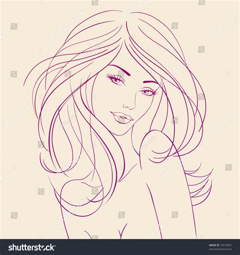 Fashion Beautiful Woman Long Wavy Hair Stock Vector Royalty Free 73018387 Shutterstock