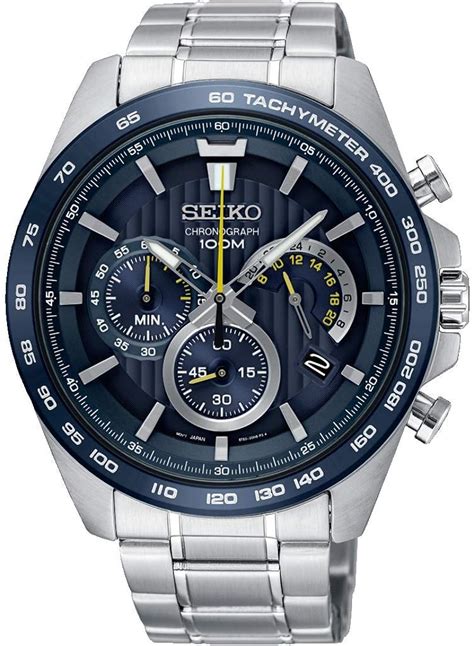 Seiko Mens Chronograph Quartz Watch With Stainless Steel Strap Ssb P