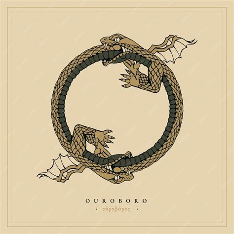 Premium Vector Hand Drawn Ouroboros Illustration