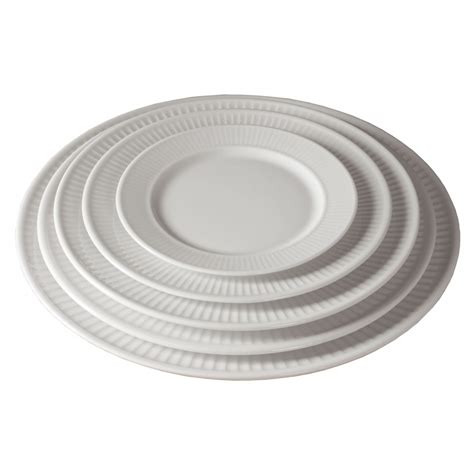 Assiette plate à dessert 22 cm en porcelaine blanche Plissé de