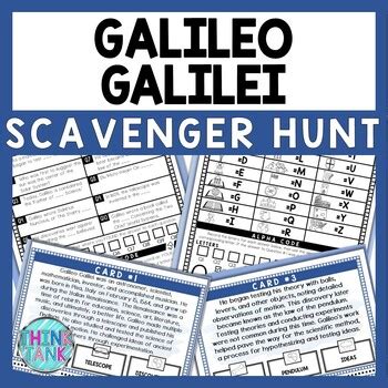 Galileo Galilei Scavenger Hunt Reading Comprehension Activity TPT