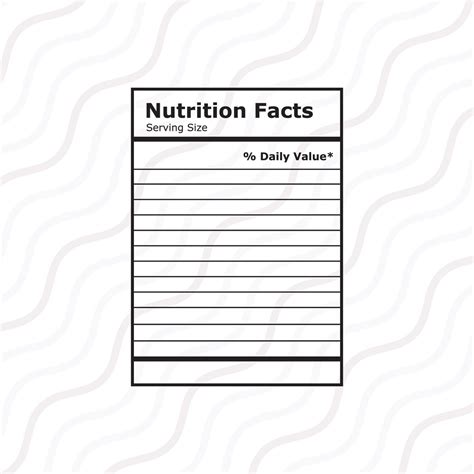 Nutrition Facts Svg Nutrition Facts Template Svg Cut Table Design Svg