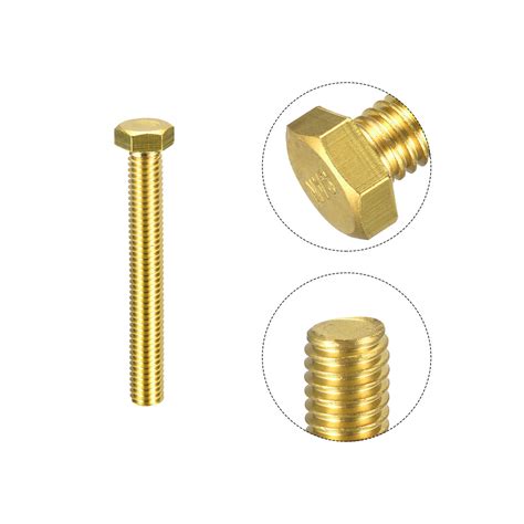 Brass Hex Bolts 3 8 16x3 1pcs Fully Thread Grade 4 8 Machine Screws