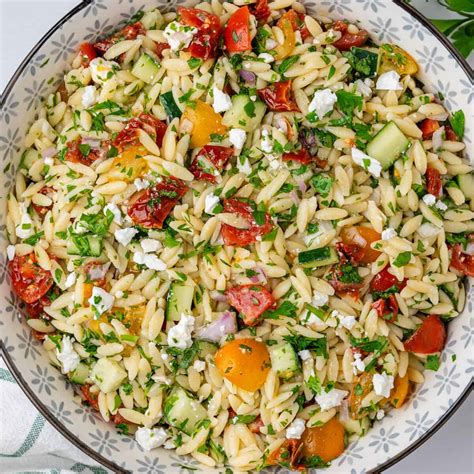 Orzo Salad Light Healthy With Lemon Dressing Cooking With Ayeh