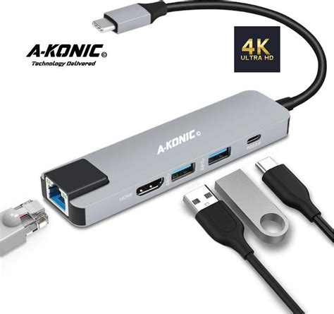 A Konic Thunderbolt In Usb C Naar K Hdmi Adapter X Usb