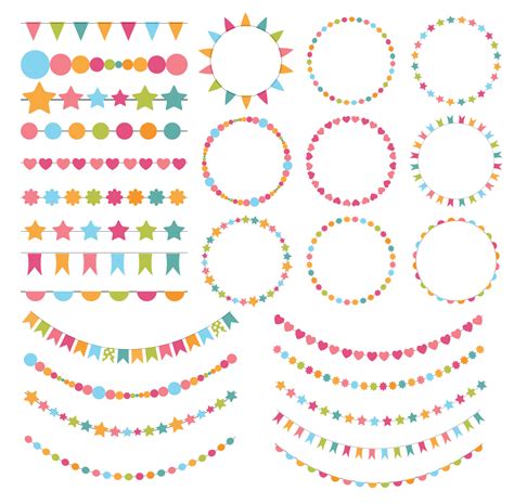 Party Flags Buntings Brushes For Creating A Party Invitation Or Card