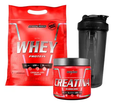 Nutri Whey 900g Creatina Integral Médica Coqueteleira Sabor