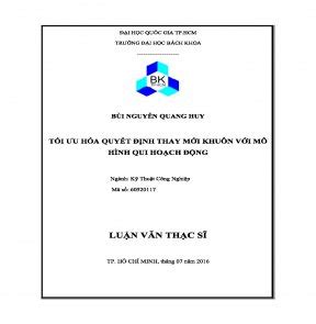 Tối ưu hóa quyết định thay mới khuôn với mô hình qui hoạch động