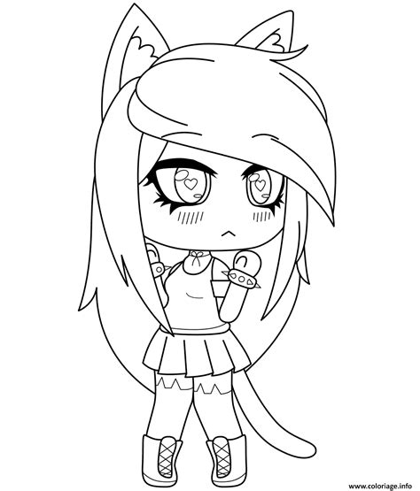 Coloriage Gacha Life Furry Bad Girl Dessin Gacha Life à Imprimer