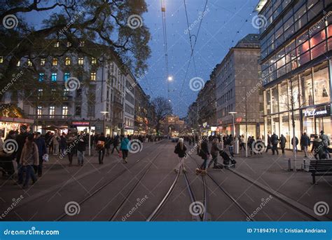 Amazing Night Scenes from Zurich, Switzerland. Editorial Photo - Image ...