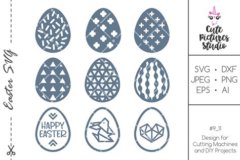 Happy Easter Egg Svg Cut File Bundle Scandi Egg Svg Clipart 468403