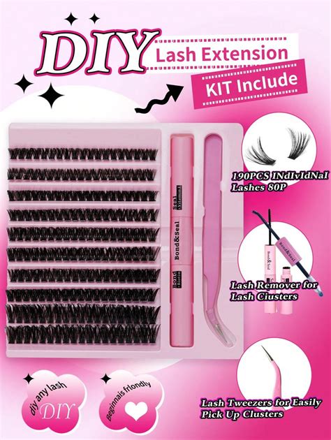 Diy Eyelash Extension Kit 190pcs Individual Lashes Cluster D Curl 9