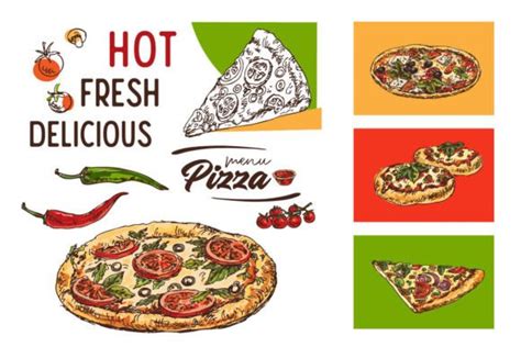 Set Of Hand Drawing Pizza Graphic By Natalyart Creative Fabrica