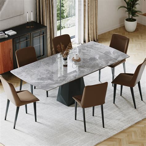 Dining Table Grey Gloss At Mary Sims Blog