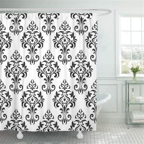 Ksadk Ornate Damask Floral Pattern Royal Flowers On Black And White