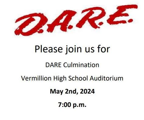 D.A.R.E Graduation, Vermillion High School, 2 May 2024 | AllEvents.in