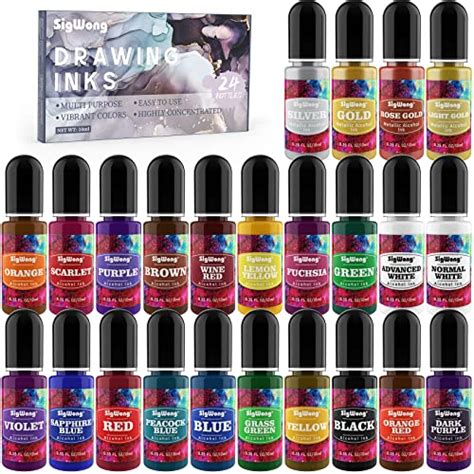 Alcohol Ink Set Bottles Vibrant Colors High Concentrated Alcohol