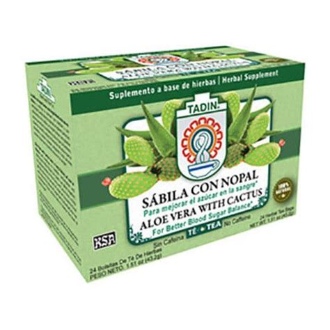 Tadin Tea Aloe Vera With Cactus Bags Te De Sabila Con Nopal Aloe